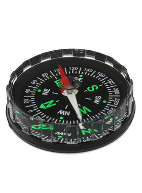 楚达黑色锯齿边指南针指针式英文版指针户外小巧塑料指北针 DC45