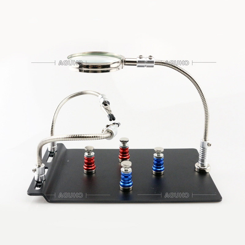 楚达焊接放大镜维修线手机路板修补珠串古玩字画辅助手台式放大镜