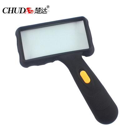 手持式方形阅读双LED灯镜100x50mm矩形珠宝鉴定放大镜  84026A