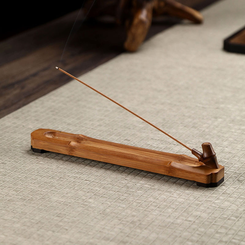 竹制香插竹板香座简约檀香沉香香插板家用熏香竹质底座熏香线香插