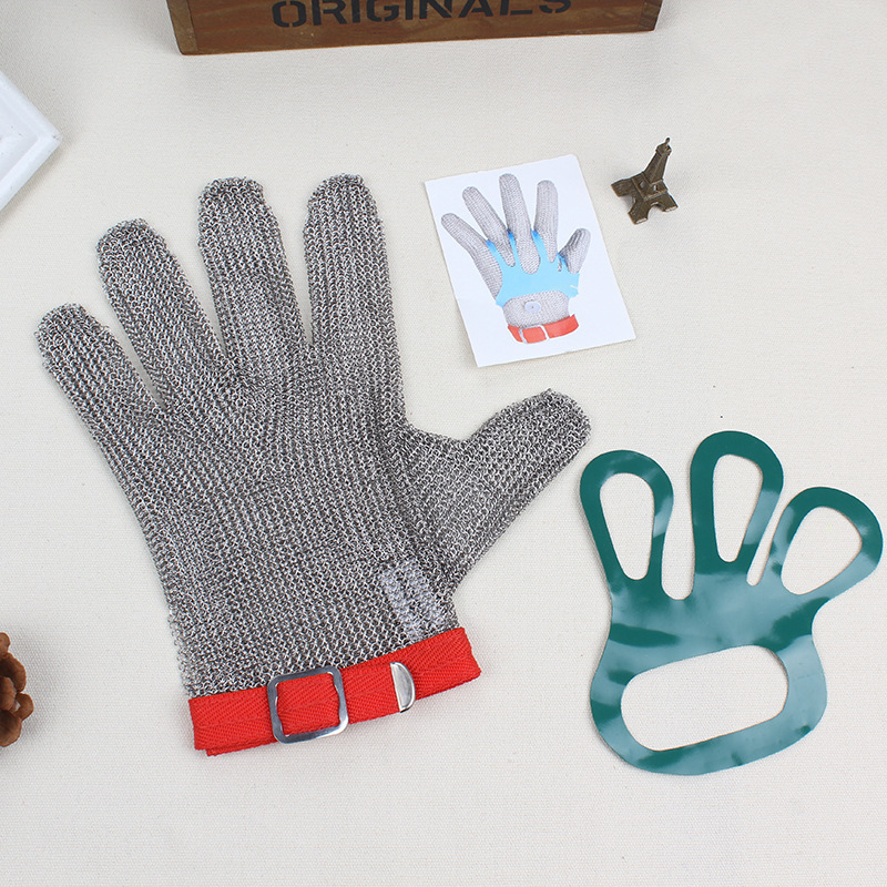 HongCho防割钢丝手套 防切割伤防护钢环手套 不锈钢金属杀鱼手套