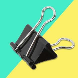 直销钻石牌黑色长尾夹 25MM夹子 反尾夹燕尾夹票务夹金属夹子