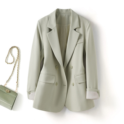 春季新款亮色系休闲宽松西服女