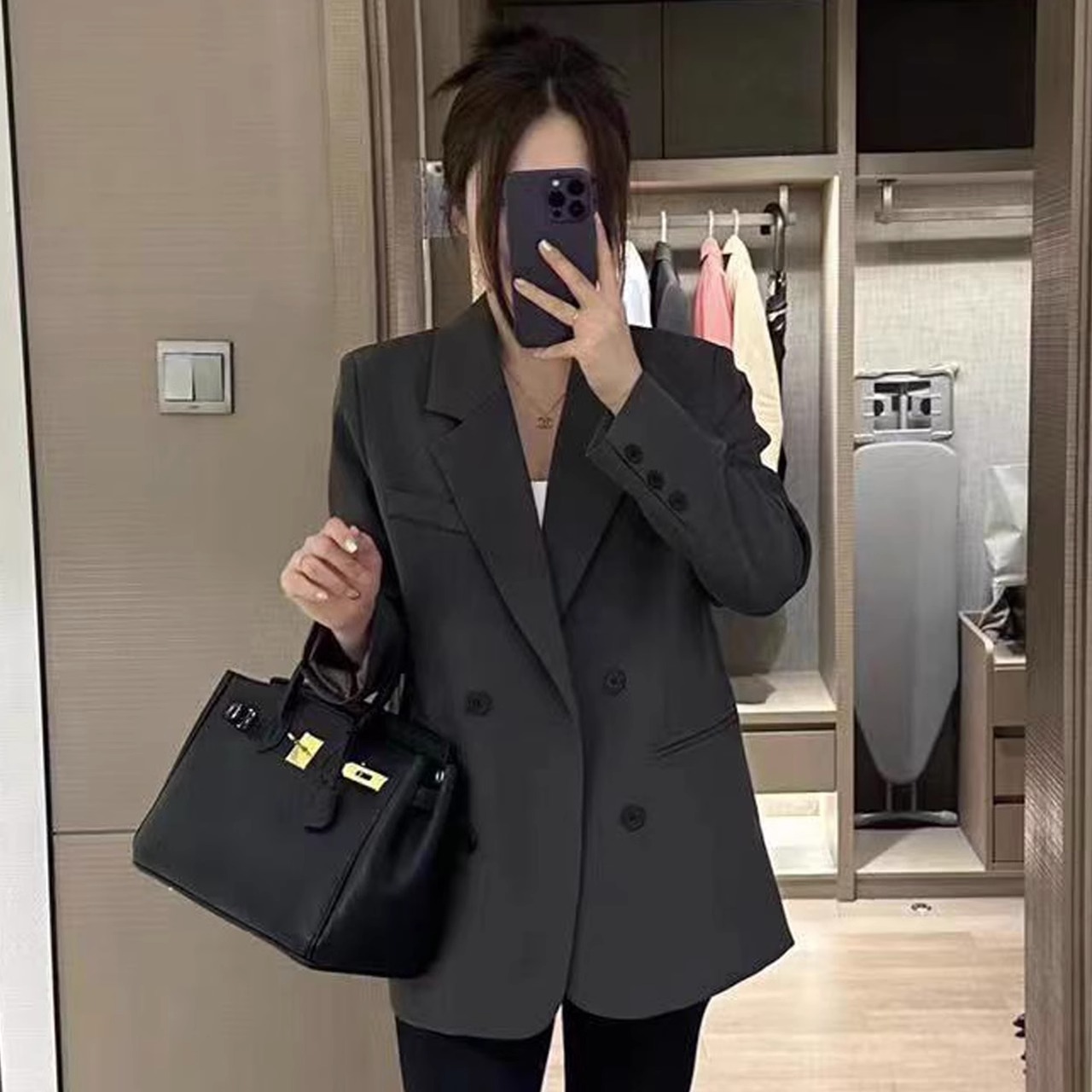 高级感轻奢西装外套女2025春秋新款韩版休闲炸街宽松显瘦西服上衣
