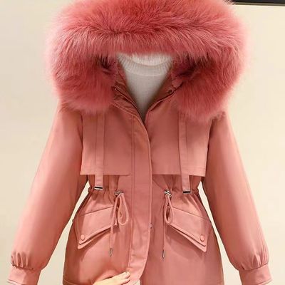 加绒加厚派克服女士短款宽松大码羽绒棉衣秋冬季韩版连帽休闲棉袄