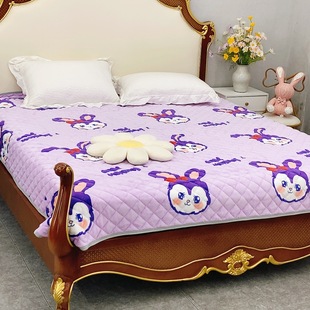 牛奶绒床盖200*220cm左右雅典娜大床回字格双人床多功能