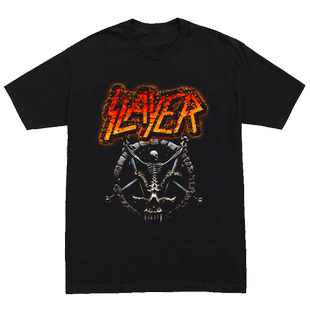 怀旧摇滚rock乐队SLAYER激流金属纯棉黑色短袖宽松T恤数码印花