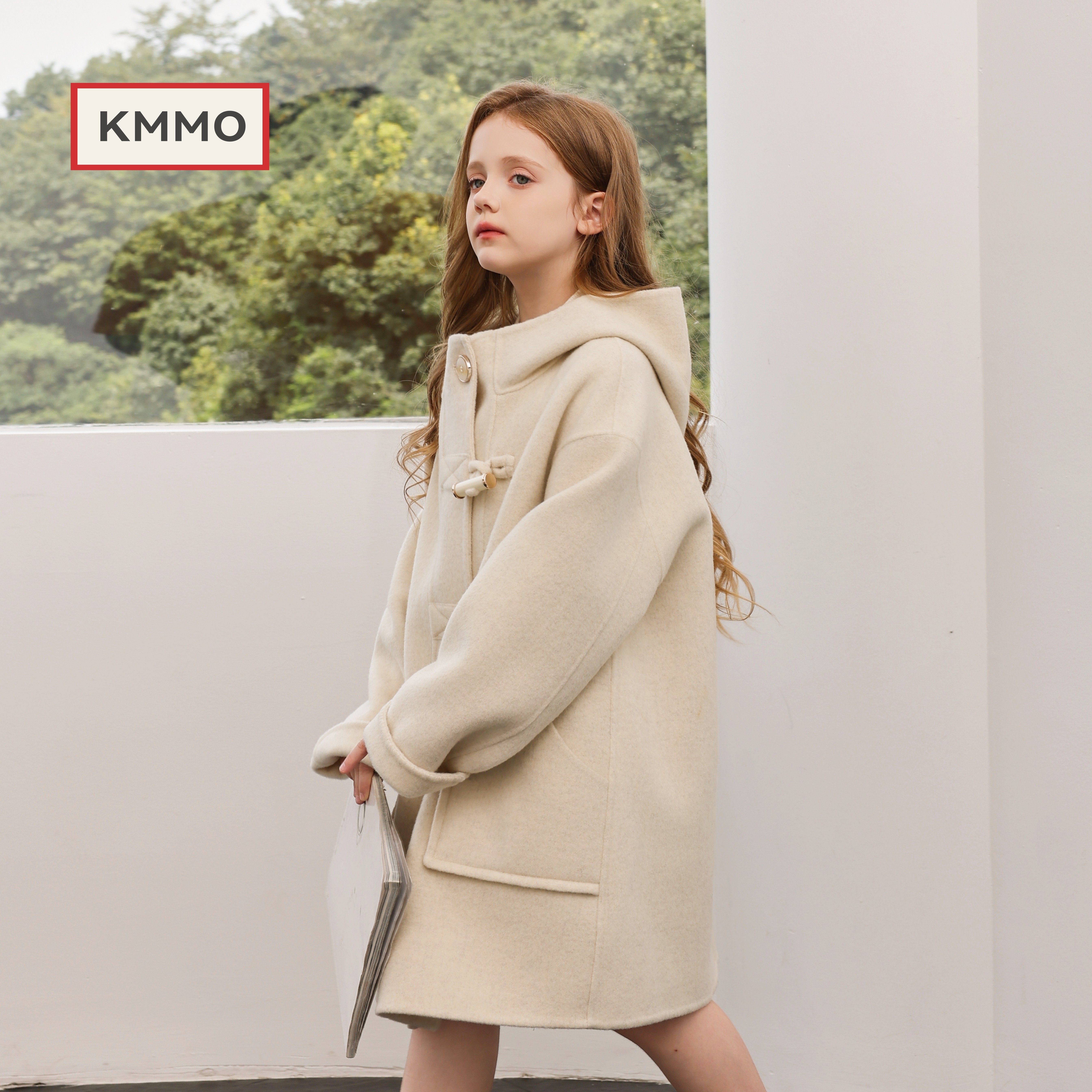 KMMO女童双面羊绒加厚大衣秋冬