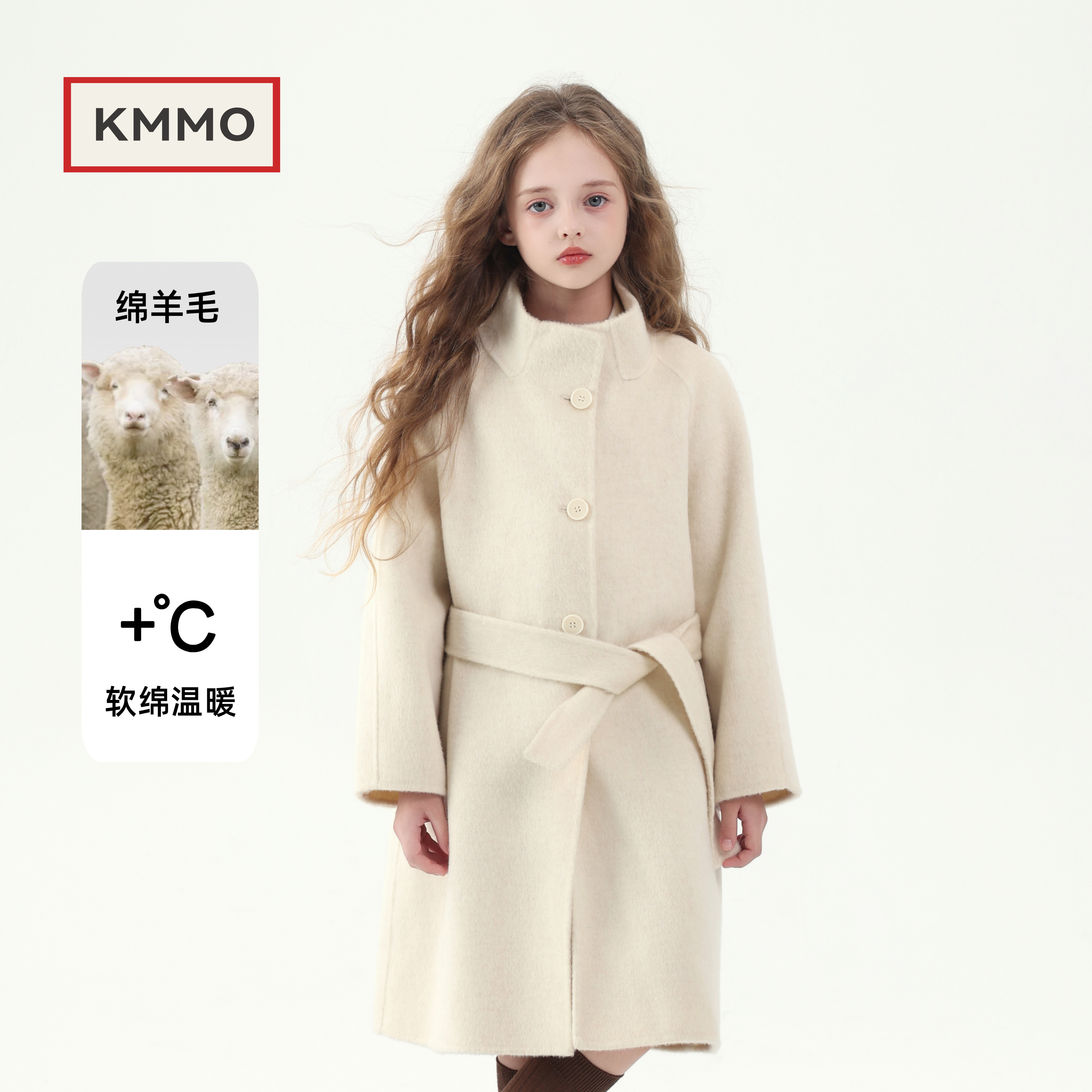 女童加厚毛呢大衣2025冬季新款