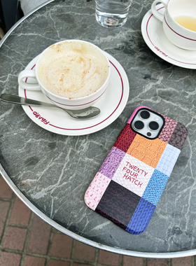 24 hatch “针织拼贴”手机壳韩国进口二合一菲林手机壳适用于苹果13-16系列