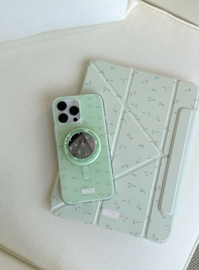 24 hatch x Papi Lav 碎花ipad保护壳Y型磁吸壳可拆卸分离适用于iPad2025保护套新款Air7/6/5 iPad11/10