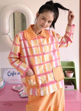 24 hatch“鸡蛋花花” 原创图案纯棉女士睡衣套装居家服赠收纳袋