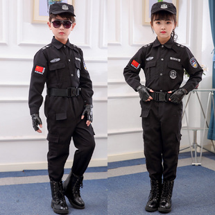 儿童特警服警官服警察套装特种兵衣服男女童交警黑猫警长角色扮演