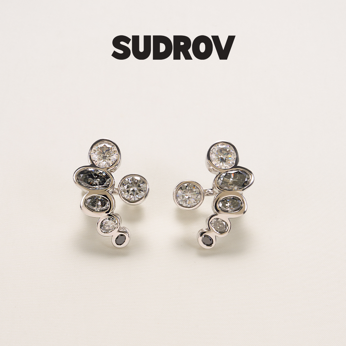 SUDROV素觉莫桑石高级感女耳环