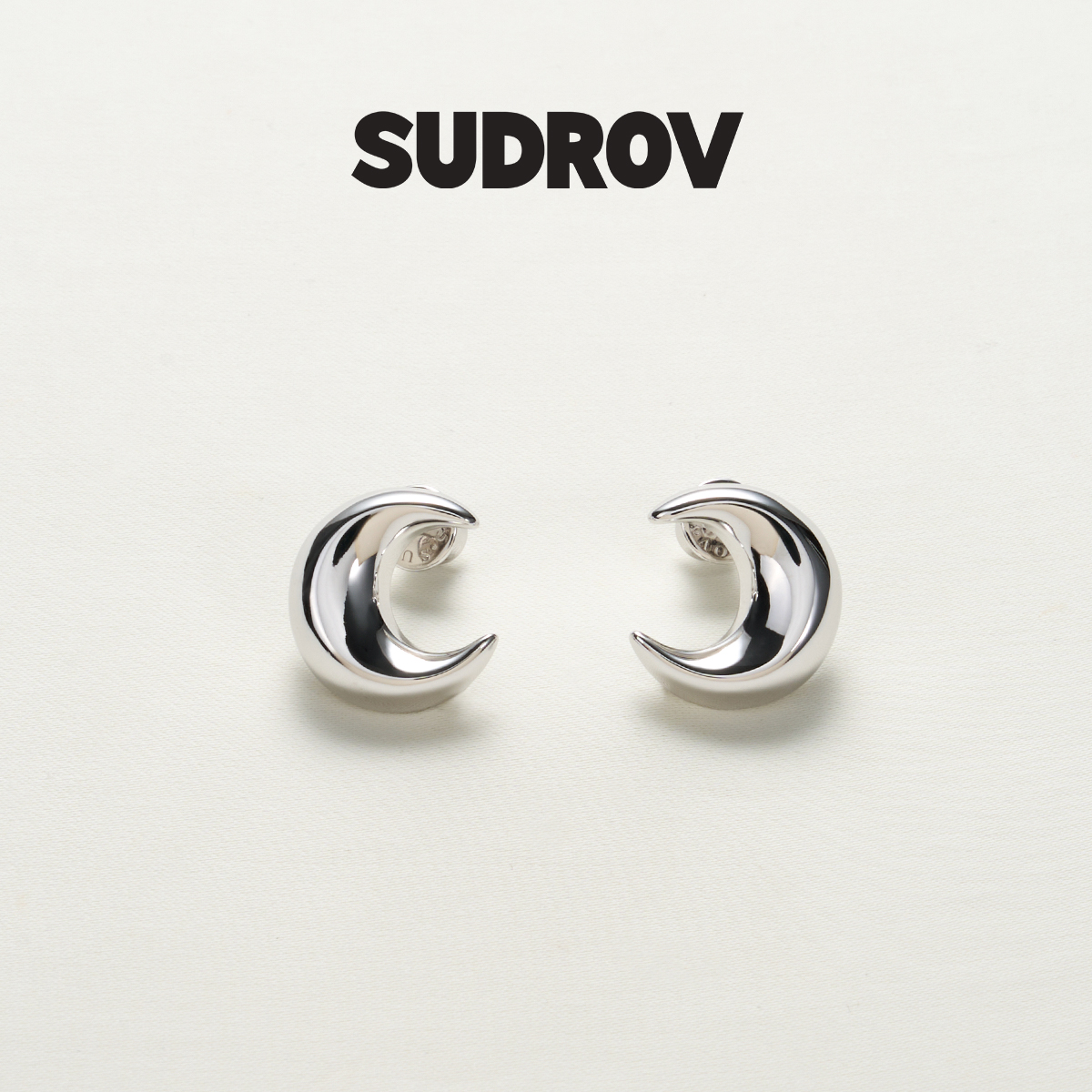 SUDROV素觉925银月牙耳钉
