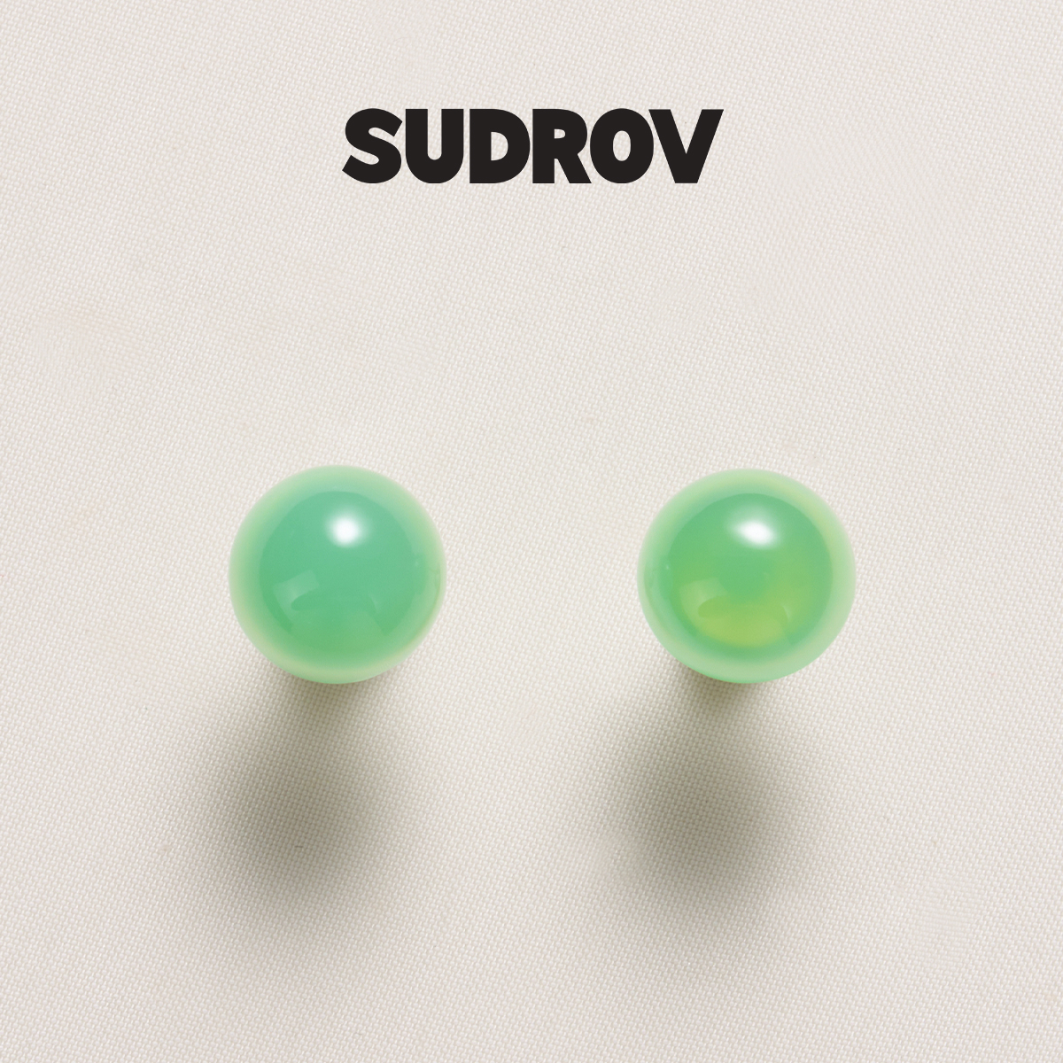 SUDROV素觉18K金澳玉女耳钉