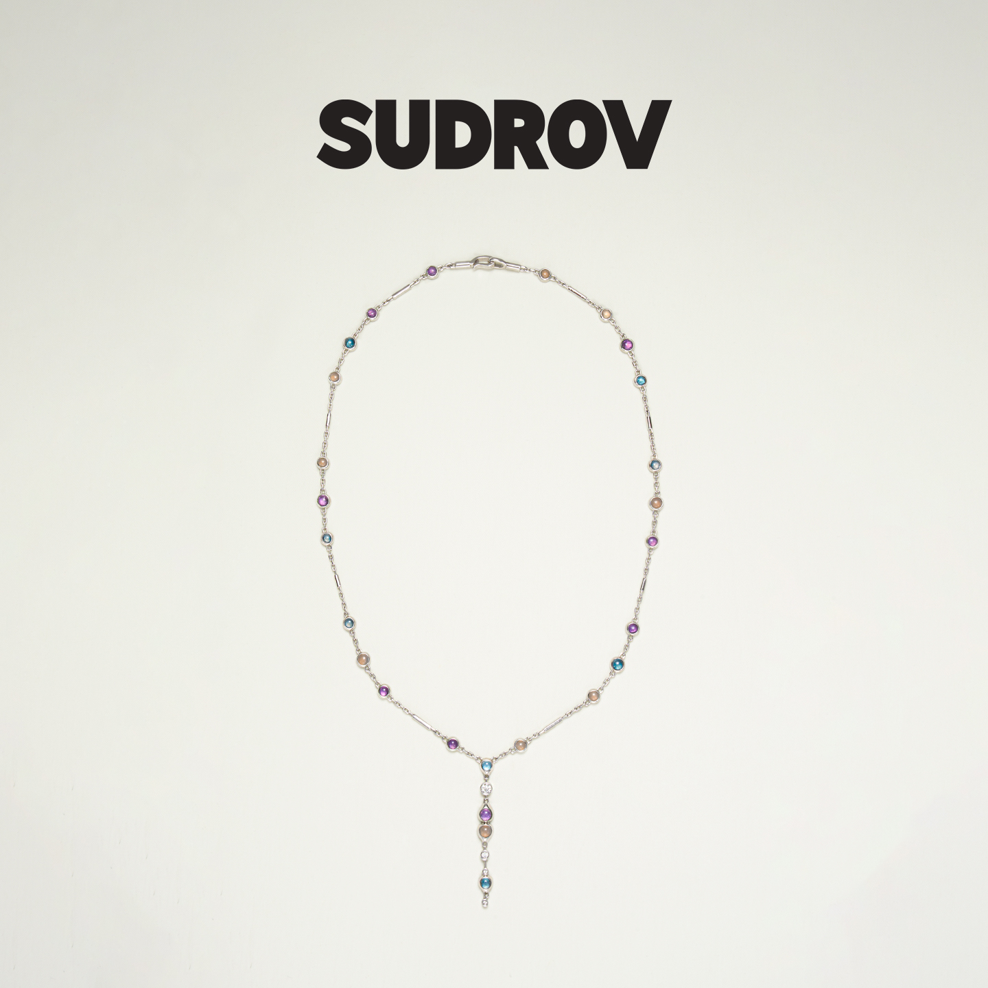 SUDROV素觉托帕石莫桑石项链