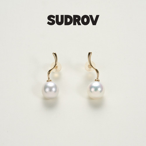 SUDROV素觉18K金海水珍珠耳钉