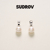 SUDROV素觉耳环 小众设计高级感925银大珍珠耳钉气质耳饰耳坠女