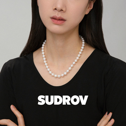 SUDROV素觉珍珠项链圆形淡水珍珠颈饰妈妈款女优雅颈链锁骨链女潮 - 封面