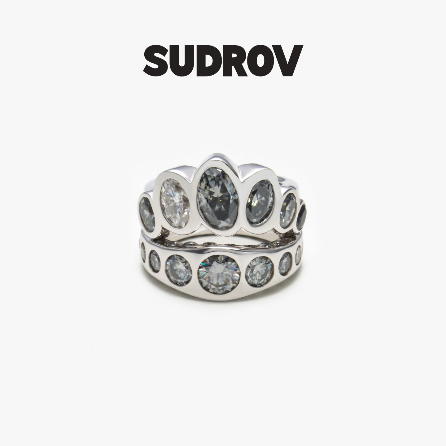 SUDROV素觉克拉小姐皇冠戒指个性情侣对戒求婚指环520情人节礼物