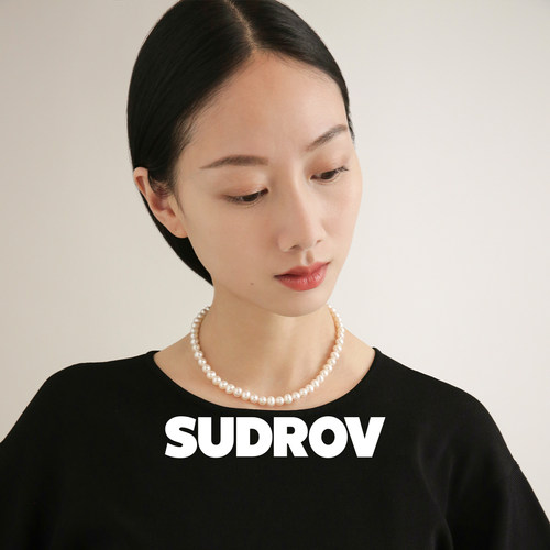 SUDROV素觉925银近圆珍珠项链女