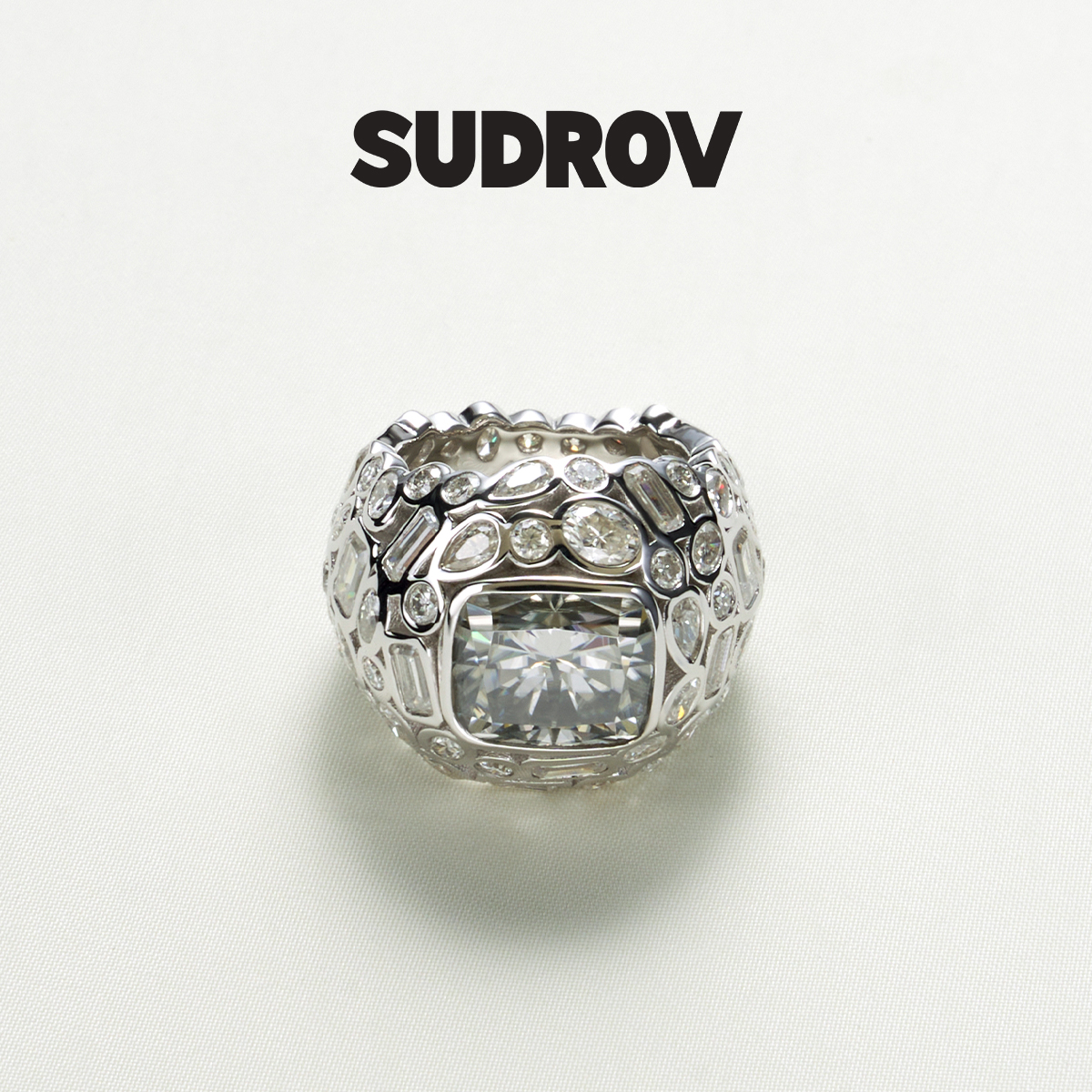 SUDROV/素觉【13克拉】克拉小姐系列灵动奢华精致莫桑石戒指