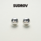 SUDROV素觉耳钉 简约高级感925银拉丝耳环设计感气质百搭耳饰女