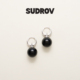 SUDROV素觉耳坠 925银高级感吊坠耳环女气质黑玛瑙时尚 宝石耳饰