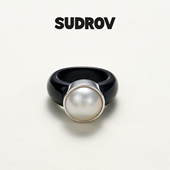 SUDROV素觉轻奢设计小众高级感气质马贝黑玛瑙戒指女生日礼物指环