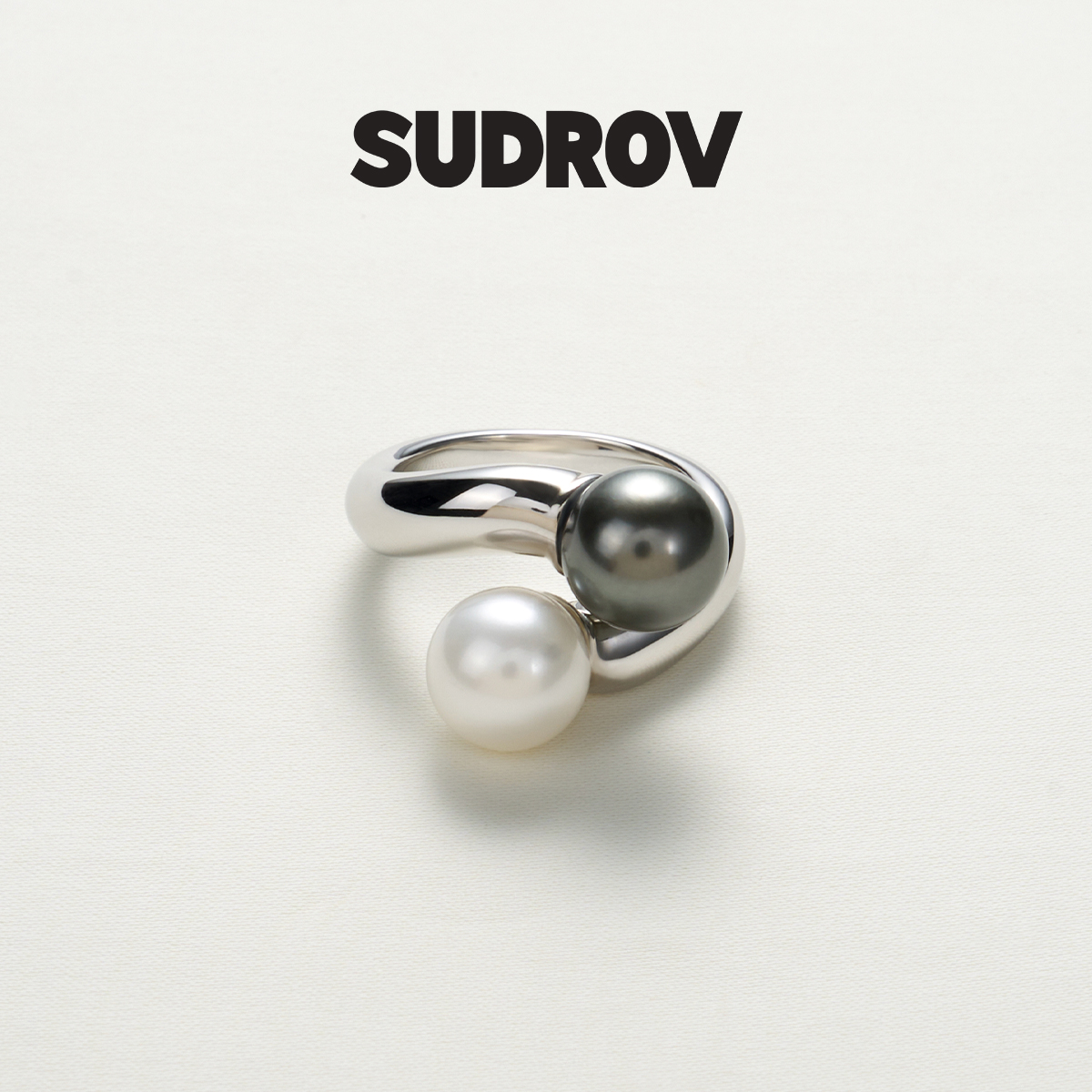 SUDROV素觉轻奢设计风黑珍珠戒指