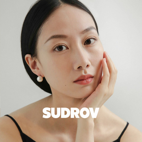 SUDROV素觉正圆大灯泡珍珠耳钉