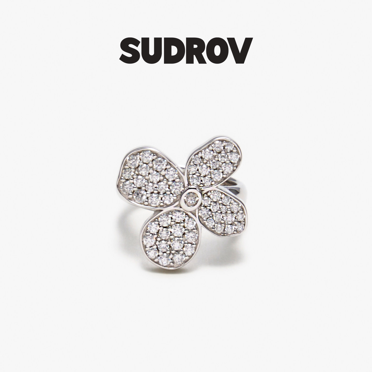 SUDROV/素觉Serafleur&reg;花谧&reg;系列丁香花满镶莫桑石戒指新年礼物