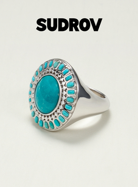 SUDROV素觉Lucky Sign™系列轻奢设计感新中式高级绿松石戒指女