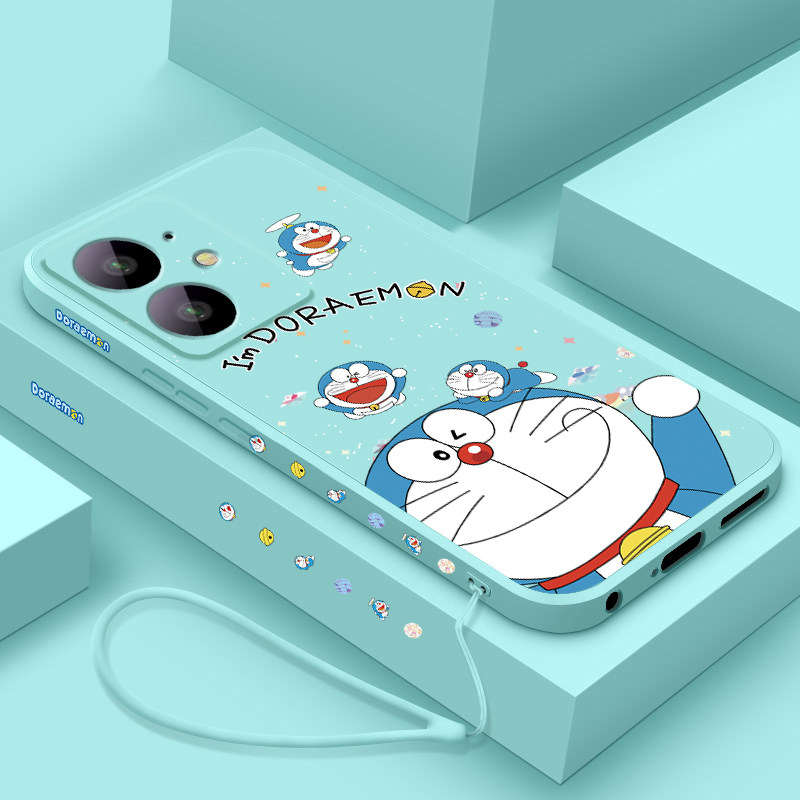 适用Realmeneo7turbo手机壳新款哆啦A梦真我NEO7X液态硅胶保护套noe7se全包防摔女款RMX5062‌潮牌个性创意