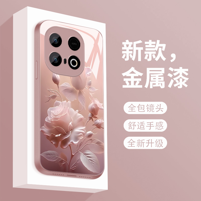 适用iqooz10turbo+手机壳雾色玫瑰Z10TurboPro新款液态玻璃保护套爱酷z10x镜头全包防摔vivo潮牌简约创意女款