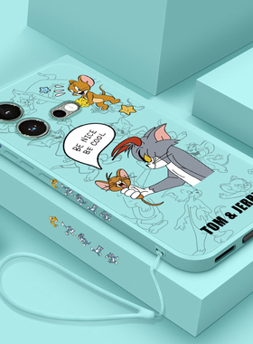 iqooneo8pro手机壳新款iqooneo8防摔猫和老鼠vivoiqooneo8男液态硅胶5G软壳iq00neo8全包超薄保护套网红外壳