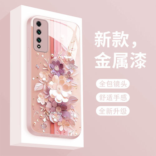 液态玻璃适用华为智选nzones7pro手机壳新款中国移动s7pro+保护套网红超火剪纸花NZONE50pro全包防摔女款