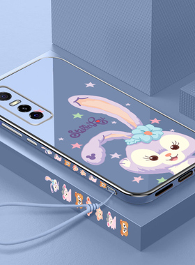 vivoy73s手机壳y73s星黛露vivo y73s简约女款芭蕾兔V2031A电镀直边硅胶套5g外软壳镜头全包网红ins风超薄防摔