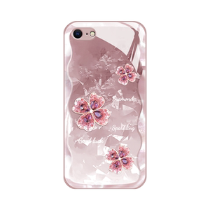 适用iPhone8手机壳新款苹果8plus个性简约四叶草ip7液态玻璃硬壳6sp女款苹果八高级防摔七网红全包六创意