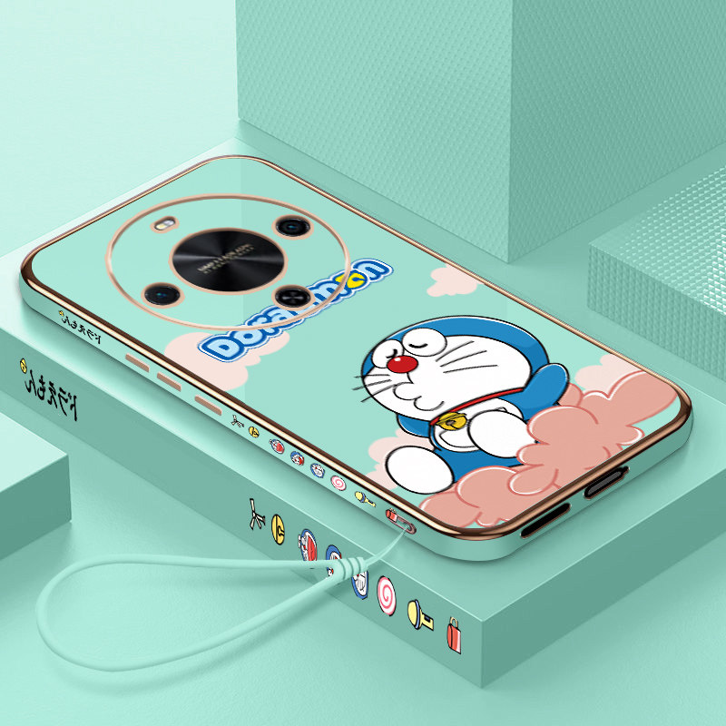 适用华为畅享70x活力版手机壳新款电镀直边畅想70x活力版保护套卡通叮当猫7ox时尚防摔女款BRE-AL00a全包软壳