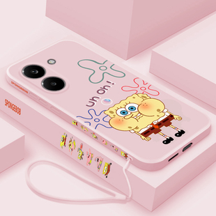 海绵宝宝适用红米turbo5手机壳新款液态硅胶小米turbo5max卡通保护套TurBo5Max镜头全包防摔Redmi超薄可爱