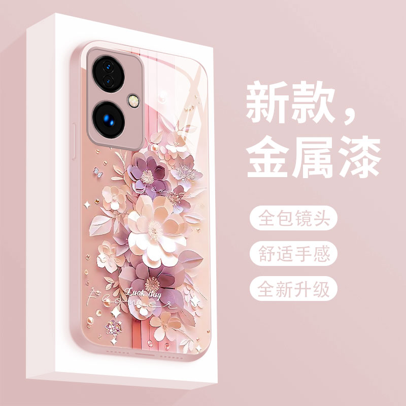 剪纸花适用oppoa2手机壳新款OPPOA2PRO液态玻璃保护套0pp0a1x高级女款a1s超薄散热a1活力版全包防摔硬壳