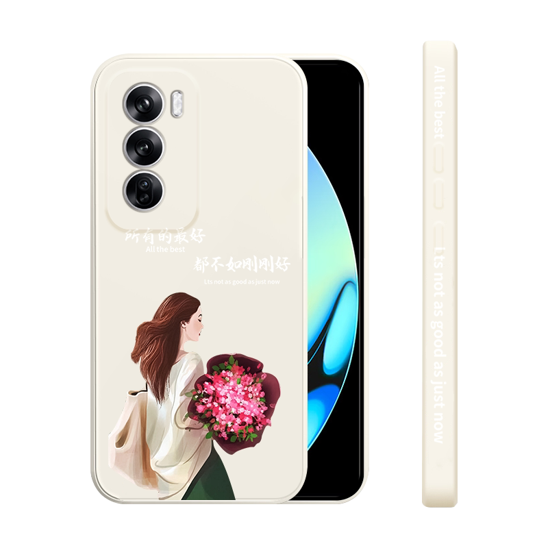 不如刚刚好适用opporeno12手机壳新款液态硅胶Reno12Pro保护套潮牌简约女款0pp012por全包防摔PJV110个性创意