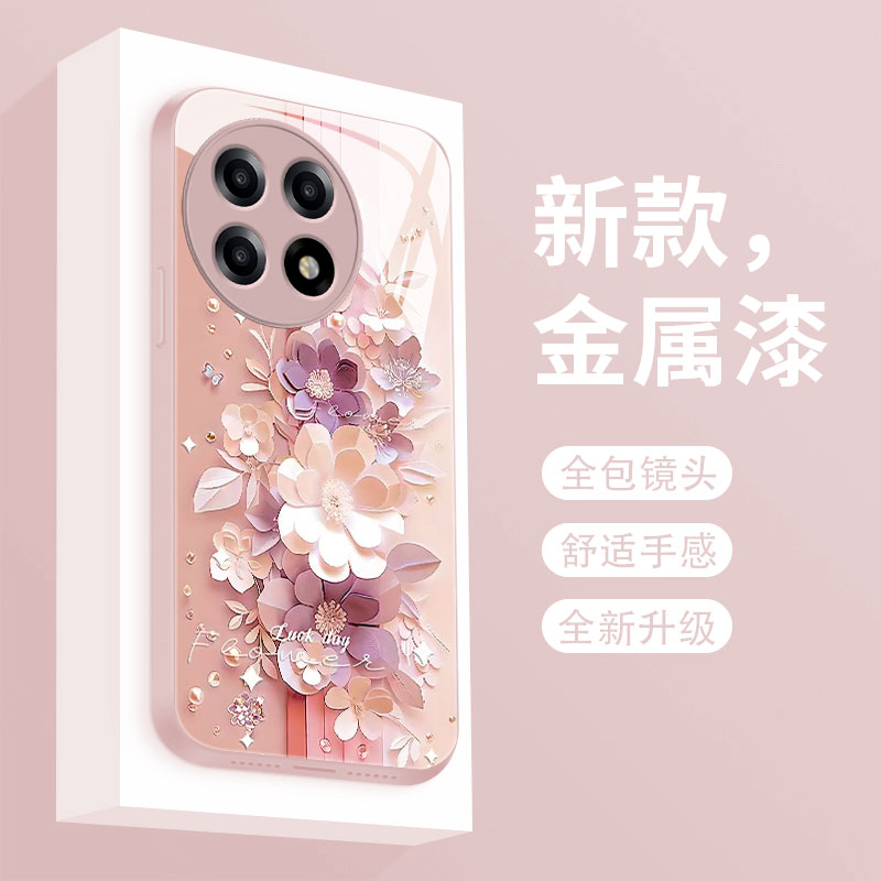 剪纸花适用一加ACE5至尊版手机壳1+ace5竞速版液态玻璃保护套oneplusace5全包高级女款1加ace5pro超薄防摔