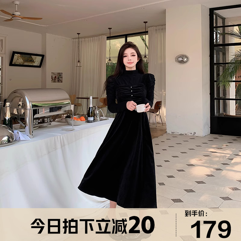 张大人大码女装秋冬气质名媛风灯芯绒吊带裙装胖妹妹mm复古穿搭女