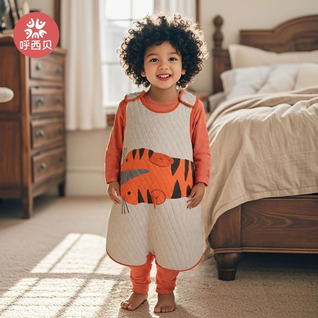 呼西贝婴儿无袖睡袋 宝宝背心式防踢被 春秋夏款儿童连体护肚马甲