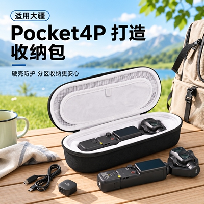 适用DJI大疆Pocket4/4Pro收纳包P4P硬壳保护套四代双摄云台运动相机便捷收纳盒配件单机包全能套装包硬壳包包