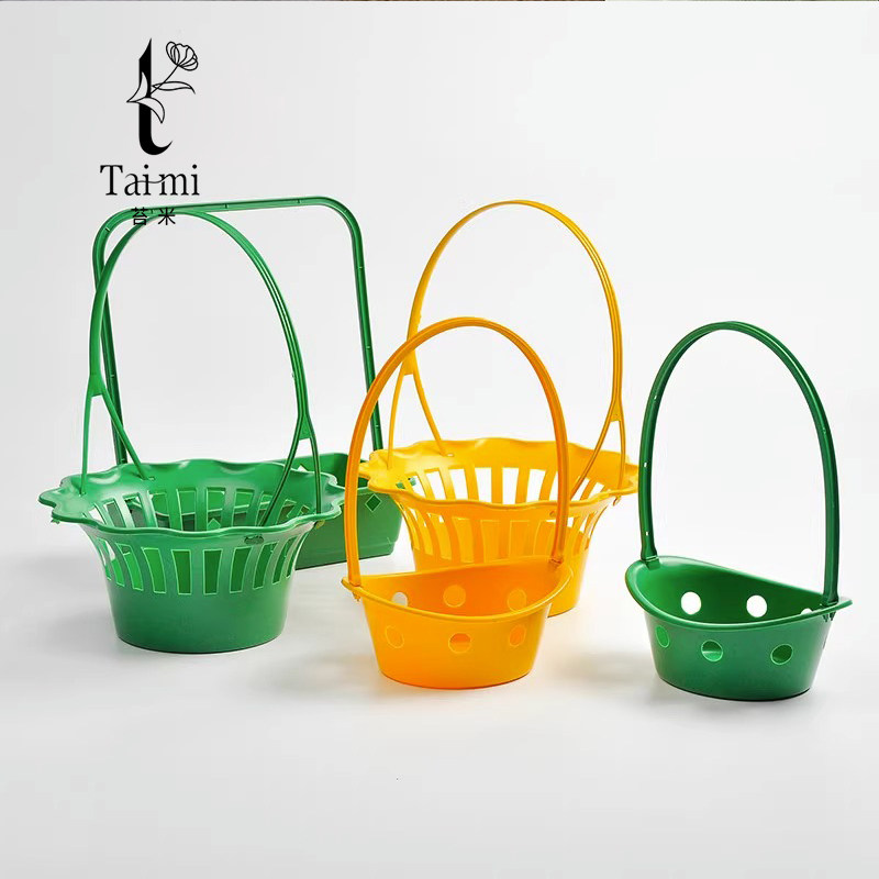 清明节手提花篮菊花花束祭奠鲜花烈士陵园葬礼塑料篮子扫墓祭祀