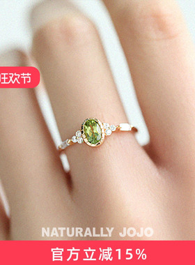 925银绿色橄榄石戒指女